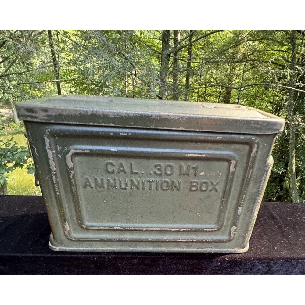 Crown U.S. WWII Era .30 Cal M1 Flaming Bomb Ammunition Box Ammo Can Nice! -Ba